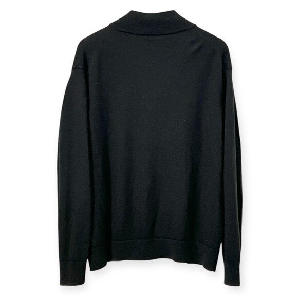UNTUCKit Men’s XX-Large 100% Extrafine Merino Wool Quarter-Zip Sweater Black - Picture 2 of 10